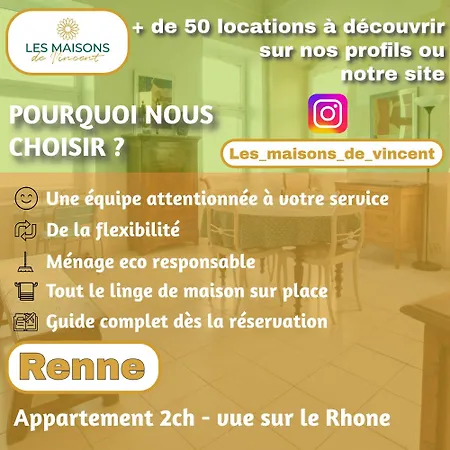 Renne - Vue Imprenable Sur Le Rhone דירה